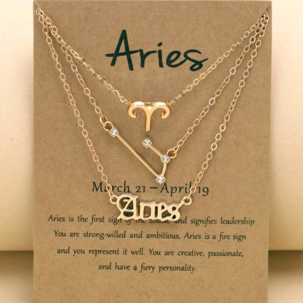 Zodiac sign ARIES 3pc necklace